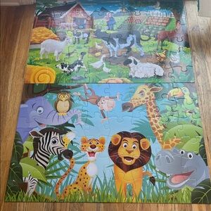 Jumbo Floor Puzzle Set, 2 sets, 48 pieces each